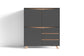 VALENTIN Highboard / Sideboard matt weiß oder anthrazit mit Absetzung in Eiche-Optik / Wohnzimmer-Schrank mit 3 Türen und 3 Schubkästen / Im Scandi-Style / Grifflos / B 120, H 137, T 38 cm
