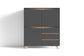 Highboard VALENTIN / Sideboard matt weiß oder anthrazit mit Absetzung in Eiche-Optik / Wohnzimmer-Schrank mit 3 Türen und 3 Schubkästen / Im Scandi-Style / Grifflos / B 120, H 137, T 38 cm