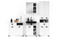 Badezimmer-Hochschrank WELLNESS in Artisan Eiche, Griffe aus Metall in schwarz / Badezimmerschrank 4 Türen mit offenen Elementen & viel Stauraum / B 54, H 193, T 31 cm