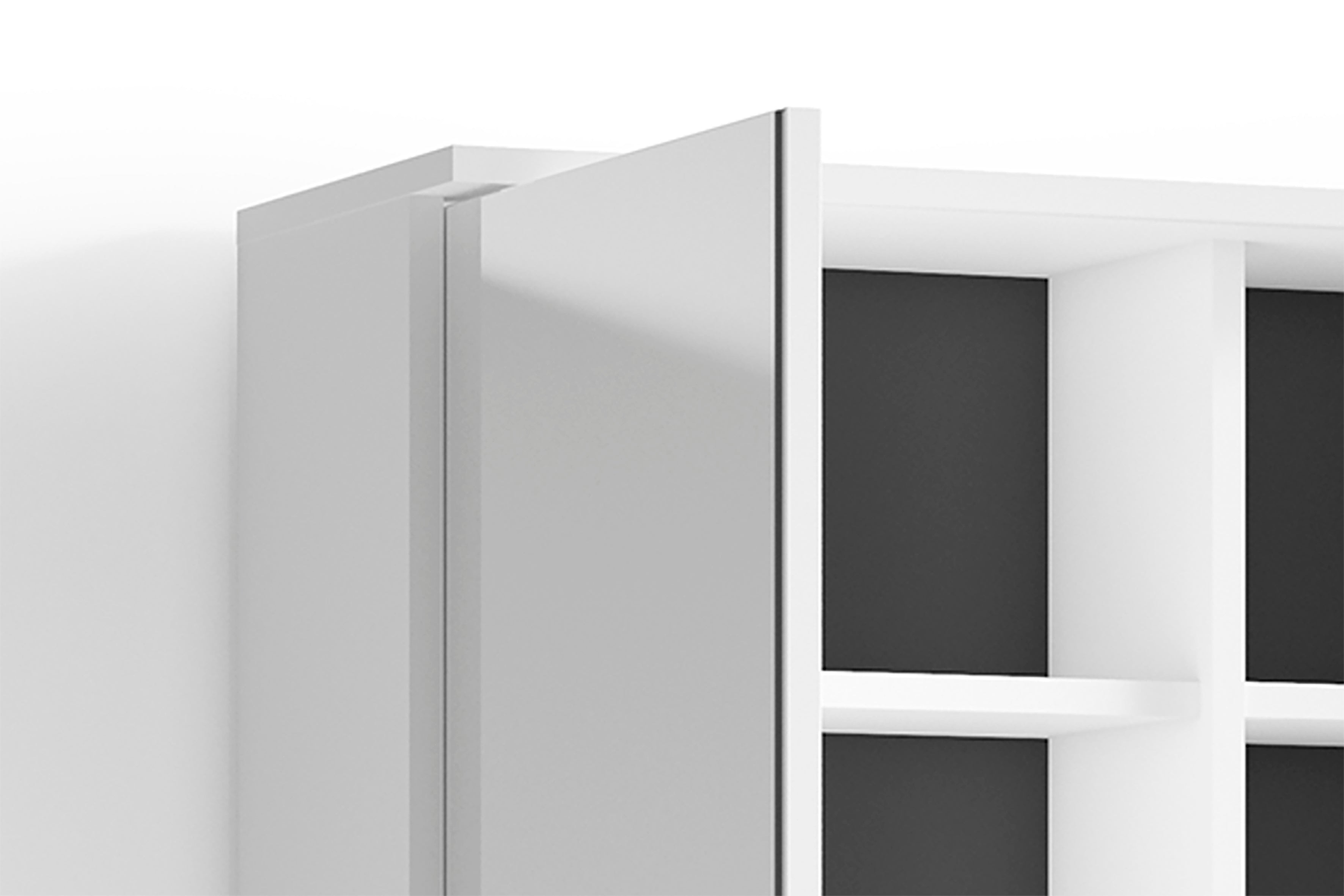 Badezimmer Spiegelschrank WELLNESS mit LED-Beleuchtung &amp; Steckdose / Moderner, 1-türiger Spiegel Hängeschrank in Artisan Eiche oder Weiß / Wandschrank mit Spiegeltür / B 60, H 61, T 28 cm
