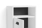 Badezimmer Seitenschrank WELLNESS in Artisan Eiche, Griff aus Metall in schwarz / Badschrank mit einem offenen Fach und einer Tür / B 42, H 77,5, T 31 cm