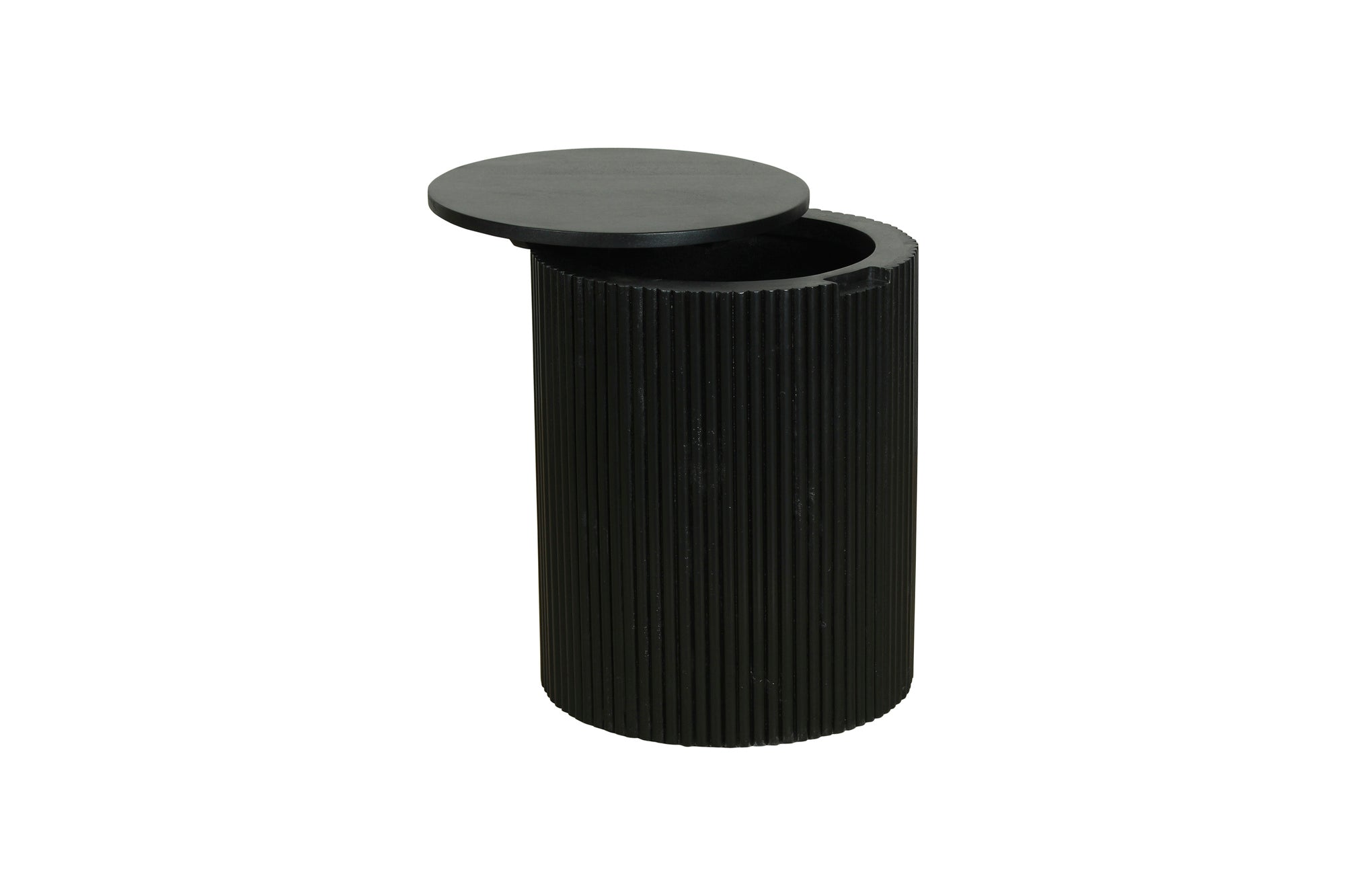 Beistelltisch OWEN / Tischplatte und Gestell in schwarz / Couchtisch / Sofatisch / Maße: D 40, H 50 cm