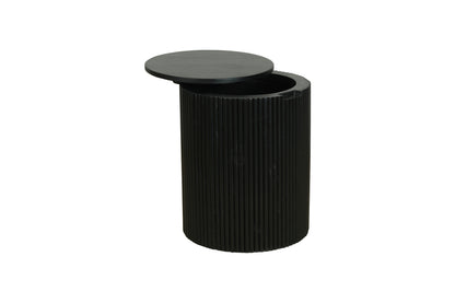 byLIVING Beistelltisch OWEN / Tischplatte und Gestell in schwarz / Couchtisch / Sofatisch / Maße: D 40, H 50 cm