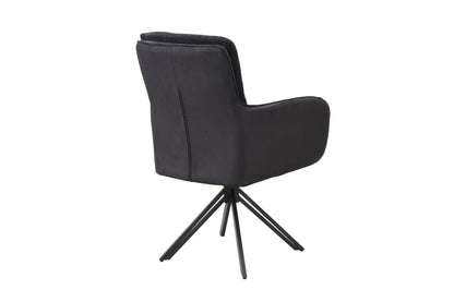 byLIVING Stuhl 2-er Set TINO / Bezug Webstoff-Mikrofaser in schwarz oder hellgrau, Gestell in schwarz / 360° drehbar / Esszimmerstuhl / Küchenstuhl / B 62 x H 94 x T 70 cm