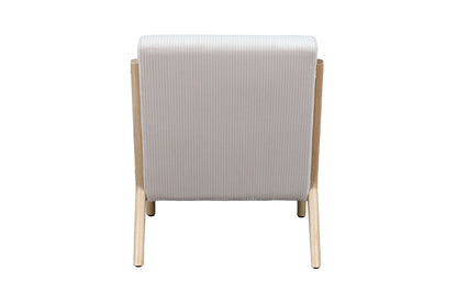 byLIVING Sessel NOHR / Grob-Cord off-white oder grau / Gestell und Armlehnen Massivholz natur / B 65,5, H 78, T 84 cm