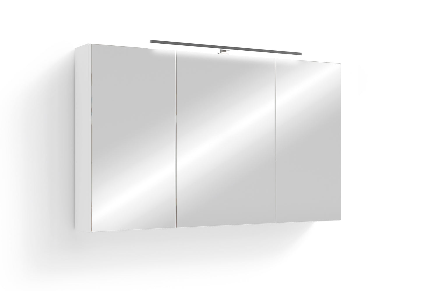 byLIVING Spiegelschrank SPREE / Korpus matt weiß oder anthrazit mit Spiegeltüren / Hängeschrank mit Soft-Close-Funktion / Inklusive LED-Beleuchtung / Badschrank mit Stecker- und Schalterdose / B 100, H 60, T 20 cm