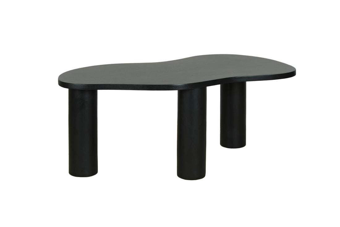 byLIVING Couchtisch ETHAN / Tischplatte und Gestell in schwarz oder naturfarben (Akazie) / Wohnzimmertisch / Beistelltisch / Maße: B 110, H 45, T 55 cm