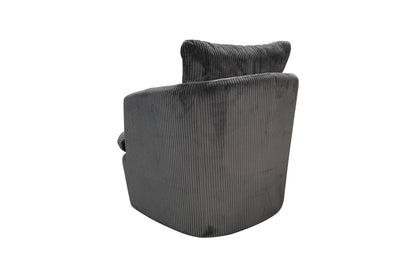 Sessel HARMONY / Grob-Cord dunkelgrau oder off white / Vollpolster / 360° drehbar / B 72, H 69, T 77 cm