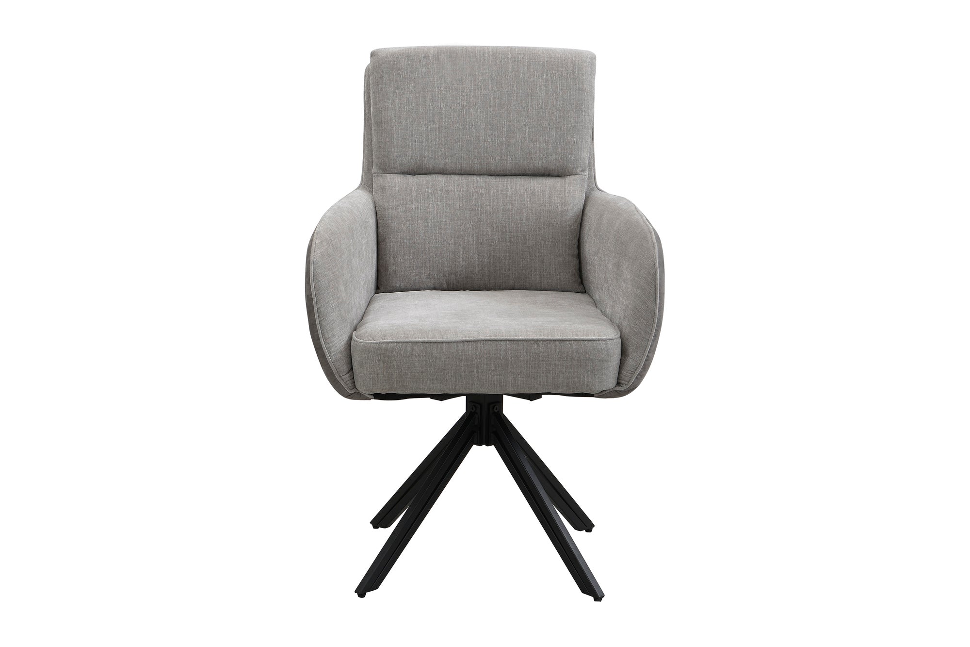 byLIVING Stuhl 2-er Set TINO / Bezug Webstoff-Mikrofaser in schwarz oder hellgrau, Gestell in schwarz / 360° drehbar / Esszimmerstuhl / Küchenstuhl / B 62 x H 94 x T 70 cm