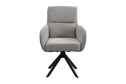byLIVING Stuhl 2-er Set TINO / Bezug Webstoff-Mikrofaser in schwarz oder hellgrau, Gestell in schwarz / 360° drehbar / Esszimmerstuhl / Küchenstuhl / B 62 x H 94 x T 70 cm