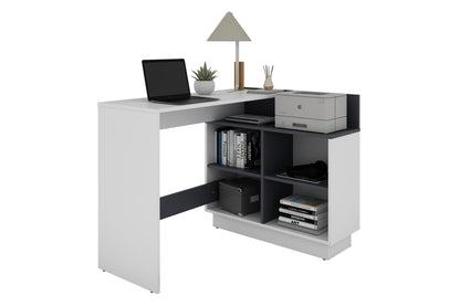 byLIVING Schreibtisch BERNI / Gaming-Tisch in weiß oder Artisan Eiche (Eiche-Optik) mit graphit / Mit viel Stauraum und großer Tischplatte / Computer-Tisch / PC / Arbeits-Tisch / rechts-links montierbar / B 112, H 77,5, T 80 cm