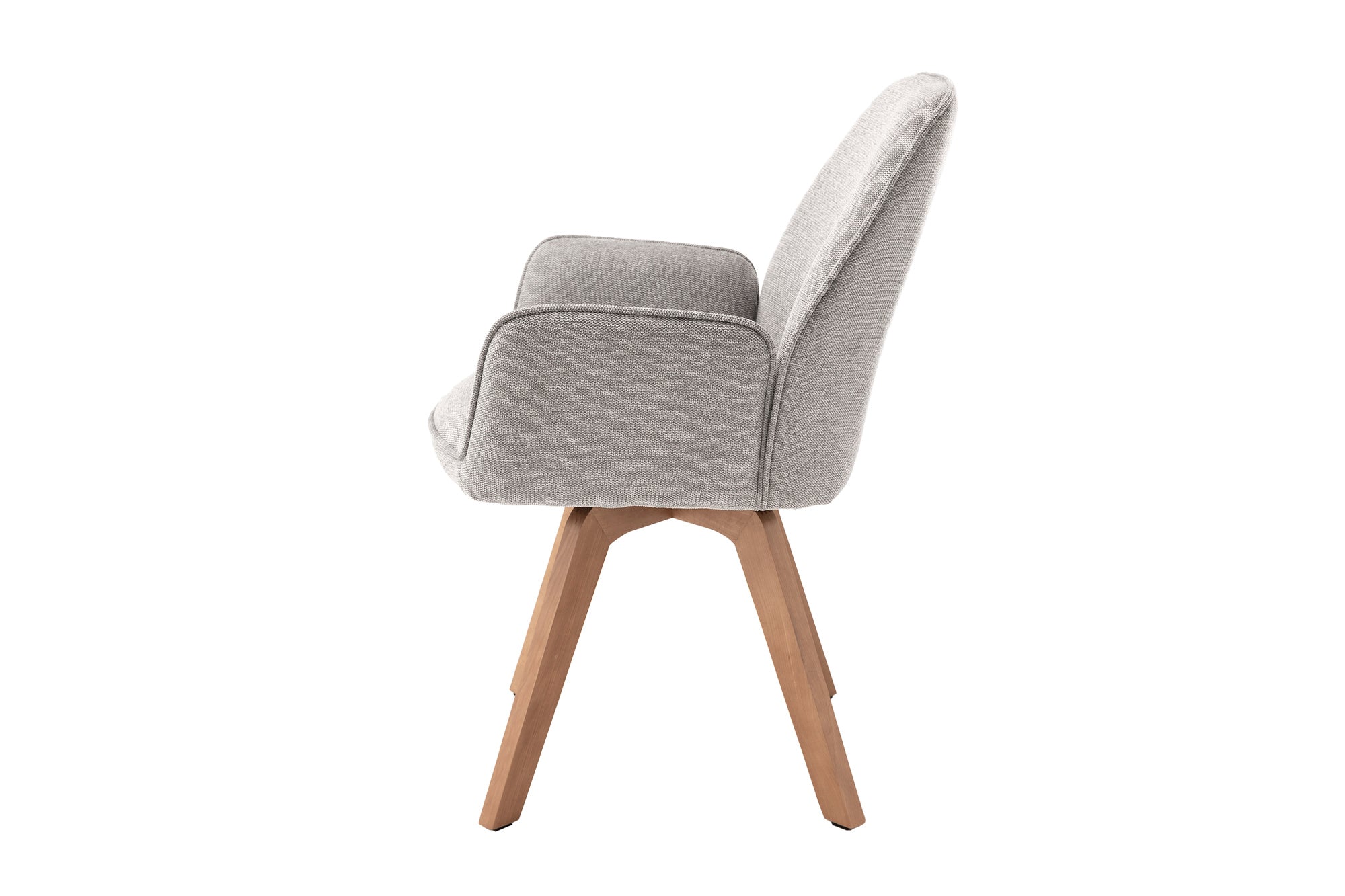 byLIVING Esszimmerstuhl 2er Set TONY / Webstoff hellgrau oder anthrazit / Gestell Buche natur in Eiche-Optik / Sitzschale 360° drehbar / Küchenstuhl / Wohnzimmerstuhl / B 57, H 89, T 61 cm
