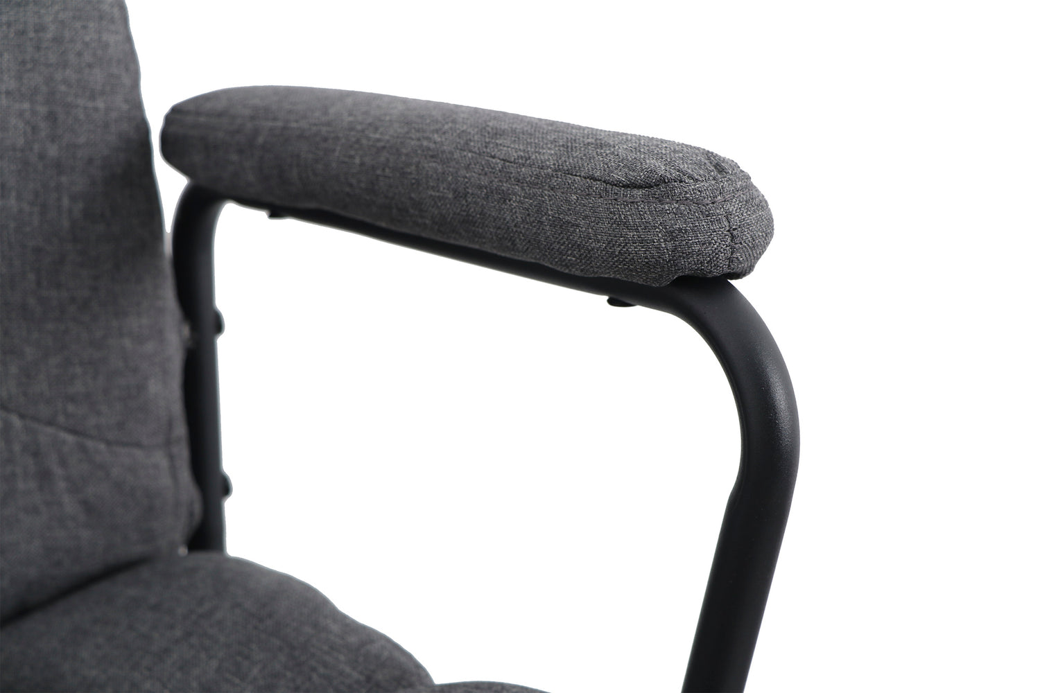 byLIVING Chefsessel STING/ Gaming-Chair/ Metall schwarz pulverbeschichtet/ Webstoff grau/ Armlehnen gepolstert/ Wippmechanik/ Sicherheitsdoppelrollen / B 57, H 99-109, T 67 cm