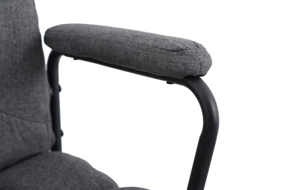 byLIVING Chefsessel STING/ Gaming-Chair/ Metall schwarz pulverbeschichtet/ Webstoff grau/ Armlehnen gepolstert/ Wippmechanik/ Sicherheitsdoppelrollen / B 57, H 99-109, T 67 cm