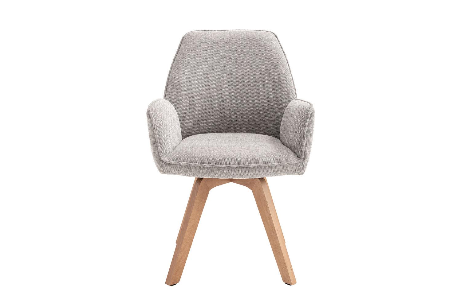 byLIVING Esszimmerstuhl 2er Set TONY / Webstoff hellgrau oder anthrazit / Gestell Buche natur in Eiche-Optik / Sitzschale 360° drehbar / Küchenstuhl / Wohnzimmerstuhl / B 57, H 89, T 61 cm