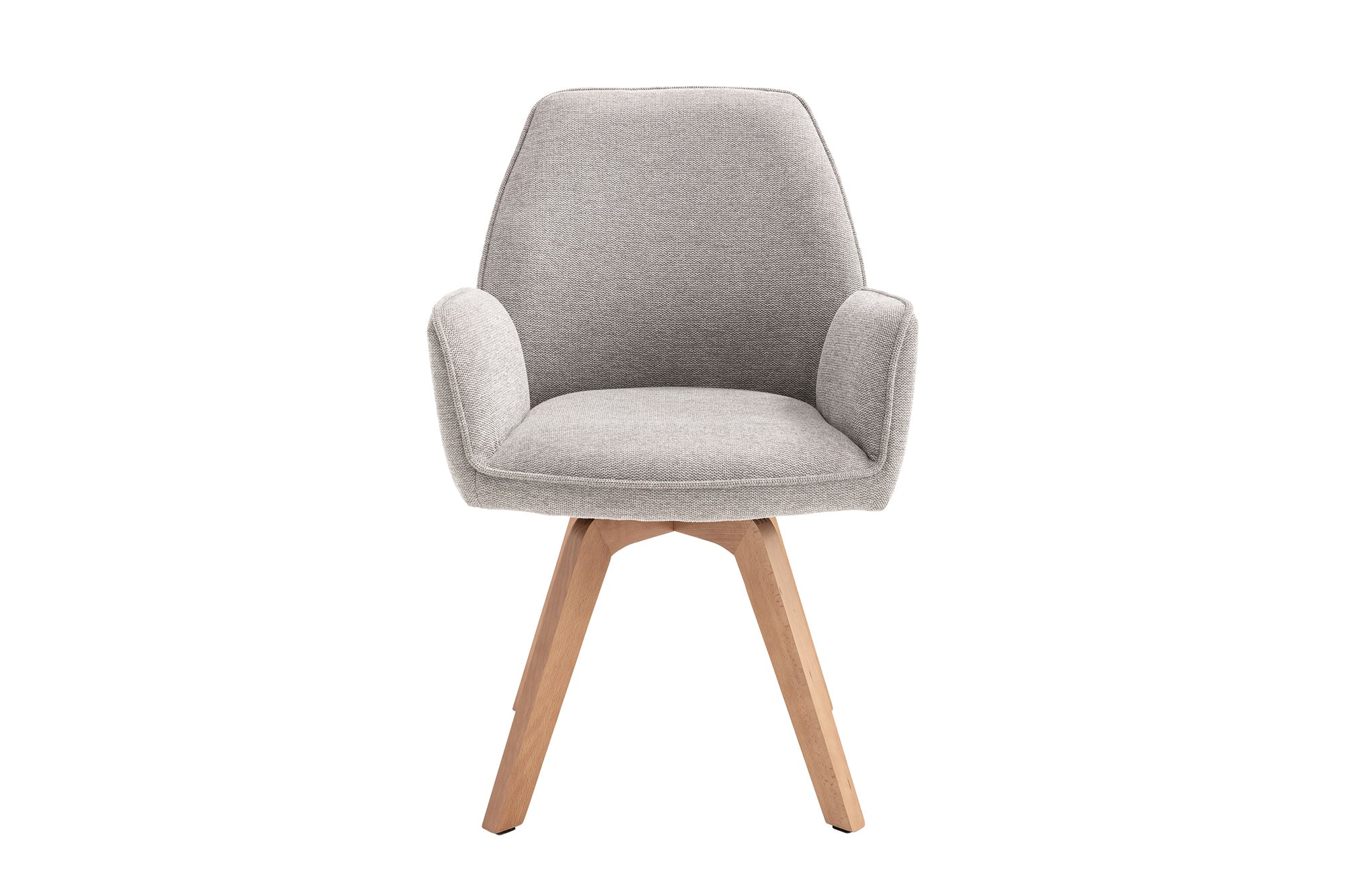 byLIVING Esszimmerstuhl 2er Set TONY / Webstoff hellgrau oder anthrazit / Gestell Buche natur in Eiche-Optik / Sitzschale 360° drehbar / Küchenstuhl / Wohnzimmerstuhl / B 57, H 89, T 61 cm