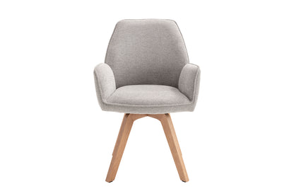 byLIVING Esszimmerstuhl 2er Set TONY / Webstoff hellgrau oder anthrazit / Gestell Buche natur in Eiche-Optik / Sitzschale 360° drehbar / Küchenstuhl / Wohnzimmerstuhl / B 57, H 89, T 61 cm