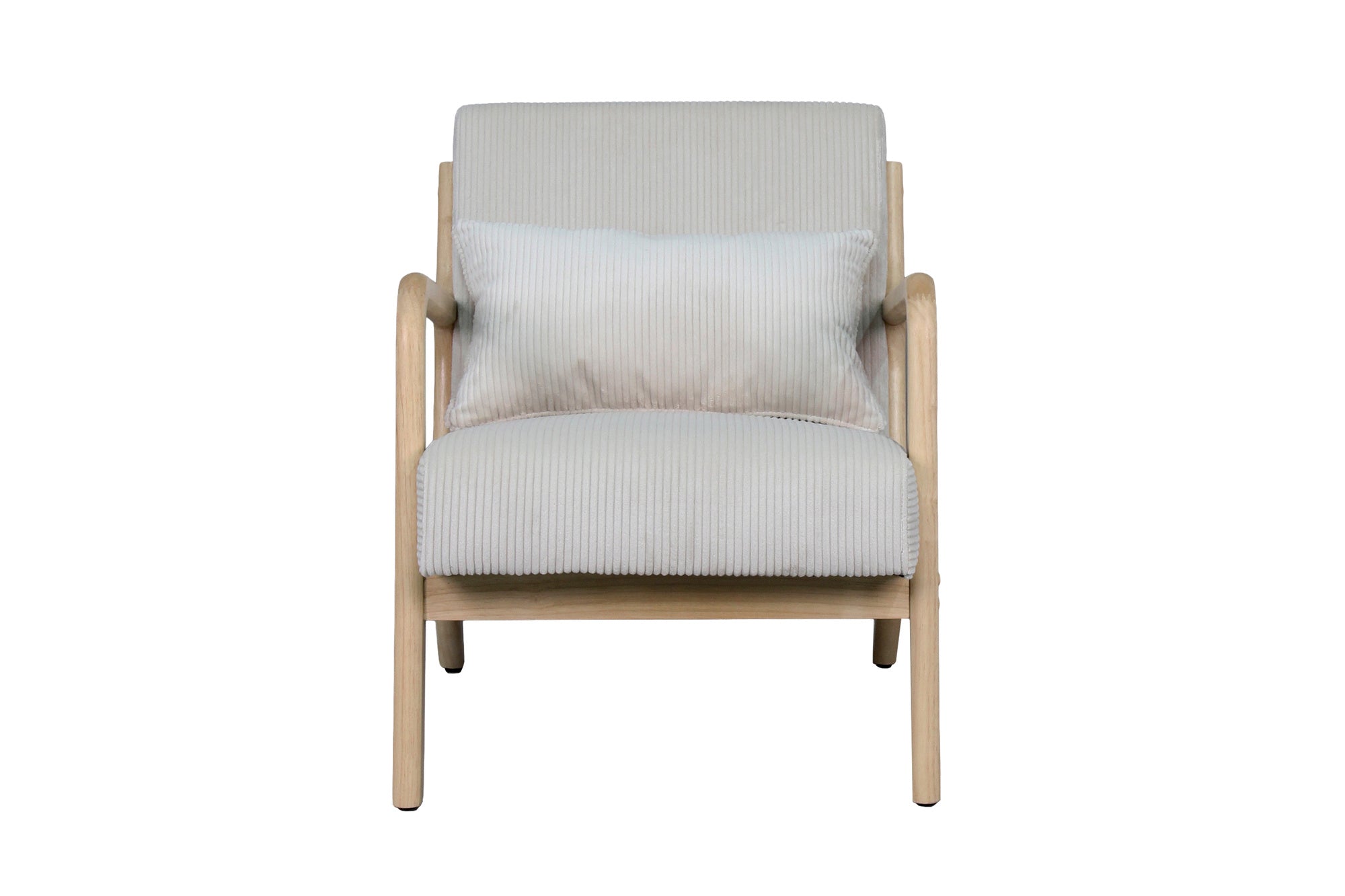 Sessel NOHR / Grob-Cord off-white oder grau / Gestell und Armlehnen Massivholz natur / B 65,5, H 78, T 84 cm