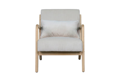 byLIVING Sessel NOHR / Grob-Cord off-white oder grau / Gestell und Armlehnen Massivholz natur / B 65,5, H 78, T 84 cm