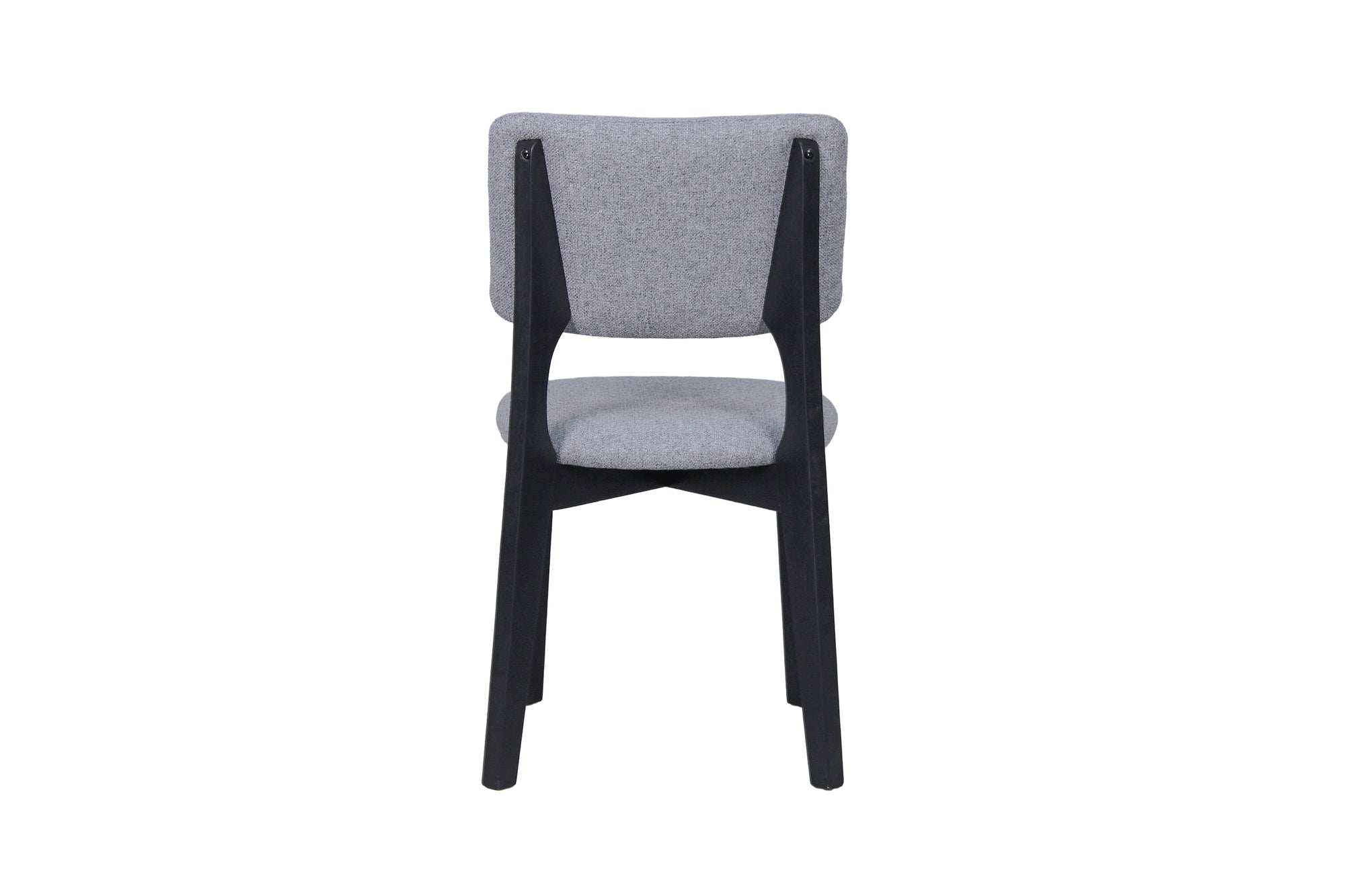 Esszimmerstuhl 2er Set ELSA / Webstoff beige oder grau / Gestell Massivholz schwarz / B 48, H 87, T 54 cm