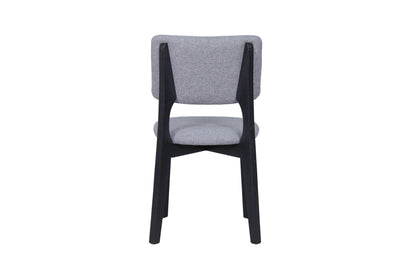 byLIVING Esszimmerstuhl 2er Set ELSA / Webstoff beige oder grau / Gestell Massivholz schwarz / B 48, H 87, T 54 cm