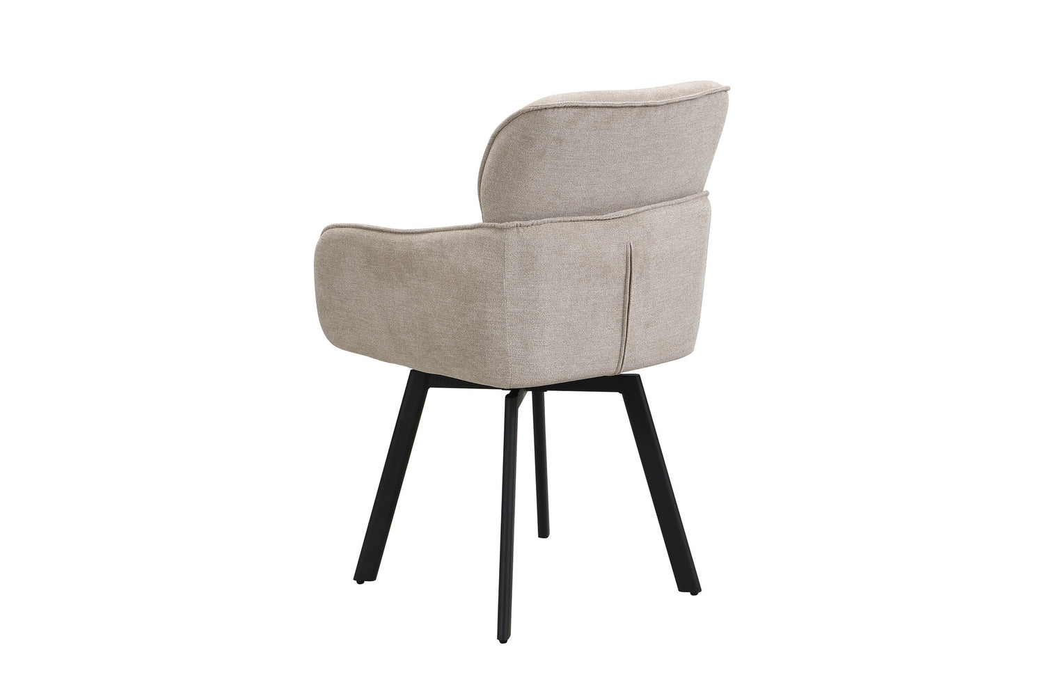 byLIVING Stuhl 2-er Set RICO / Webstoffbezug in dunkelgrau oder taupe, Gestell in schwarz / 360° drehbar / Esszimmerstuhl / Küchenstuhl / B 61 x H 90 x T 63 cm