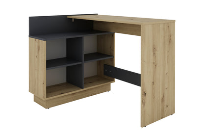 byLIVING Schreibtisch BERNI / Gaming-Tisch in weiß oder Artisan Eiche (Eiche-Optik) mit graphit / Mit viel Stauraum und großer Tischplatte / Computer-Tisch / PC / Arbeits-Tisch / rechts-links montierbar / B 112, H 77,5, T 80 cm