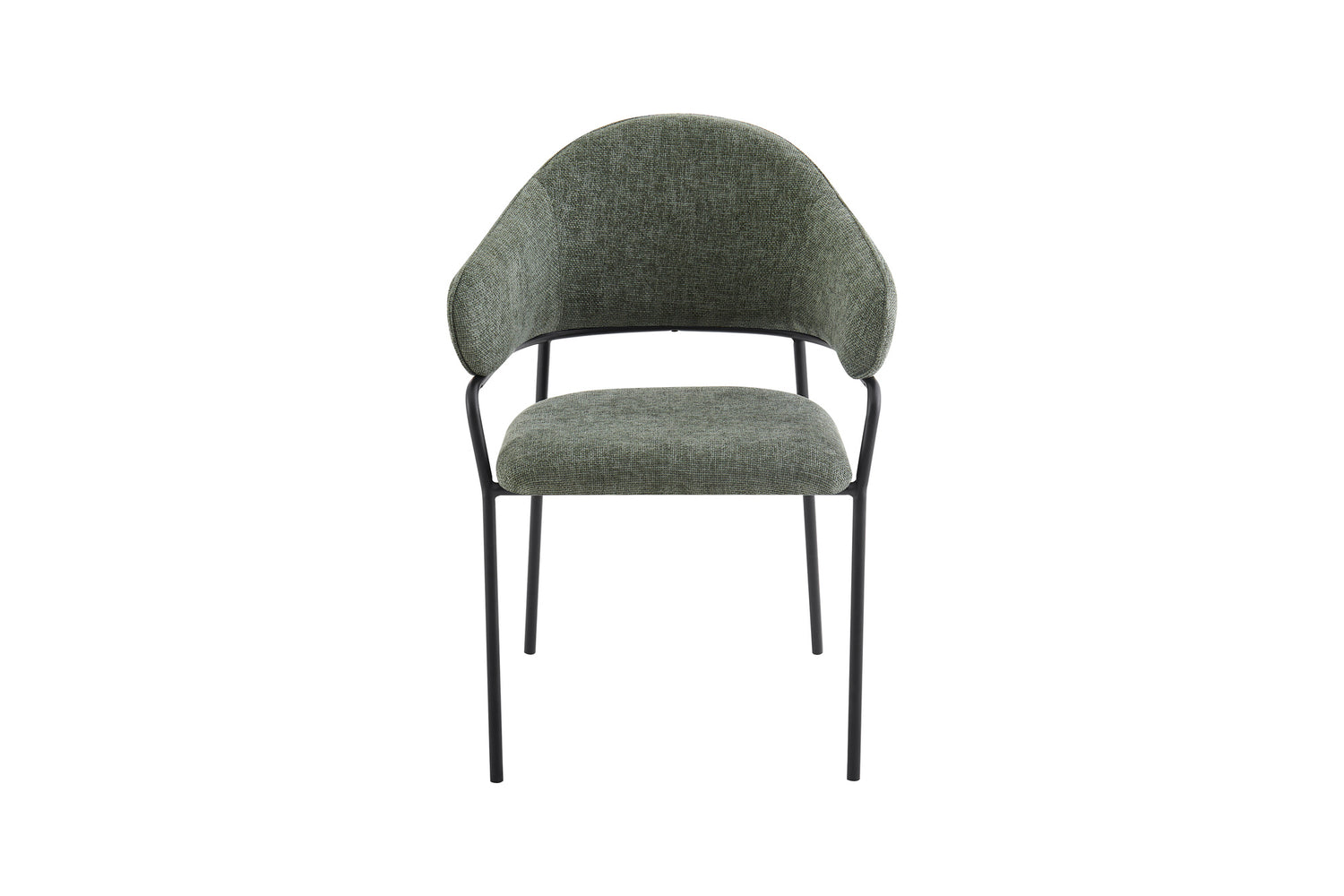 byLIVING Stuhl 2-er Set CURVE / Webstoffbezug in dunkelgrau, dunkelgrün oder taupe, Gestell in schwarz / Esszimmerstuhl / Küchenstuhl / Maße: B 60 x H 86 x T 58 cm