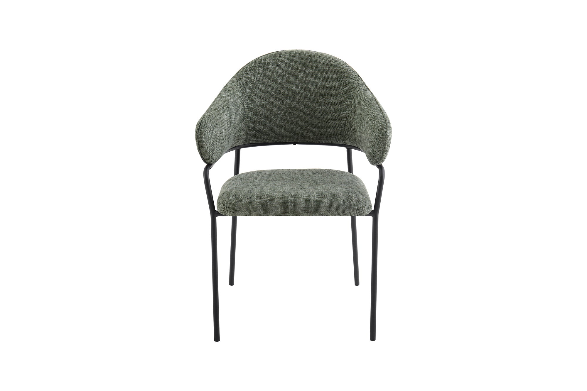 byLIVING Stuhl 2-er Set CURVE / Webstoffbezug in dunkelgrau, dunkelgrün oder taupe, Gestell in schwarz / Esszimmerstuhl / Küchenstuhl / Maße: B 60 x H 86 x T 58 cm