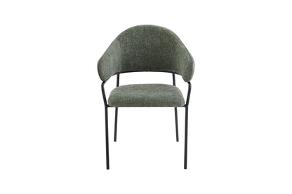 byLIVING Stuhl 2-er Set CURVE / Webstoffbezug in dunkelgrau, dunkelgrün oder taupe, Gestell in schwarz / Esszimmerstuhl / Küchenstuhl / Maße: B 60 x H 86 x T 58 cm