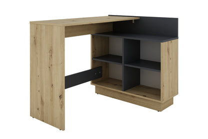 byLIVING Schreibtisch BERNI / Gaming-Tisch in weiß oder Artisan Eiche (Eiche-Optik) mit graphit / Mit viel Stauraum und großer Tischplatte / Computer-Tisch / PC / Arbeits-Tisch / rechts-links montierbar / B 112, H 77,5, T 80 cm