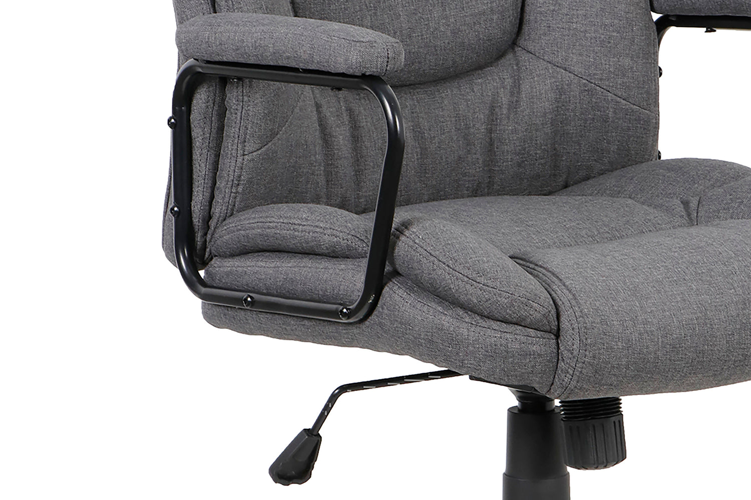 byLIVING Chefsessel STING/ Gaming-Chair/ Metall schwarz pulverbeschichtet/ Webstoff grau/ Armlehnen gepolstert/ Wippmechanik/ Sicherheitsdoppelrollen / B 57, H 99-109, T 67 cm
