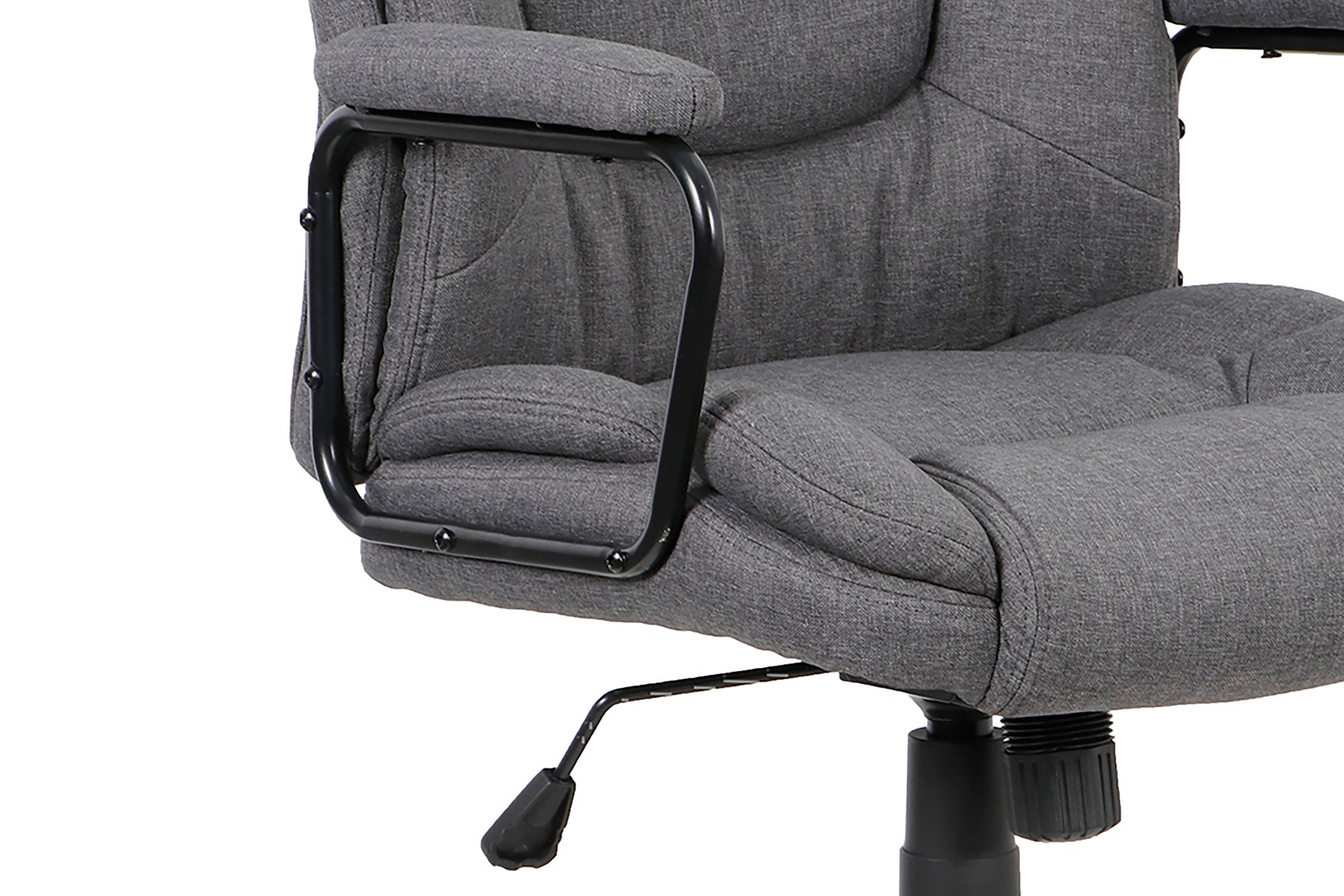 byLIVING Chefsessel STING/ Gaming-Chair/ Metall schwarz pulverbeschichtet/ Webstoff grau/ Armlehnen gepolstert/ Wippmechanik/ Sicherheitsdoppelrollen / B 57, H 99-109, T 67 cm
