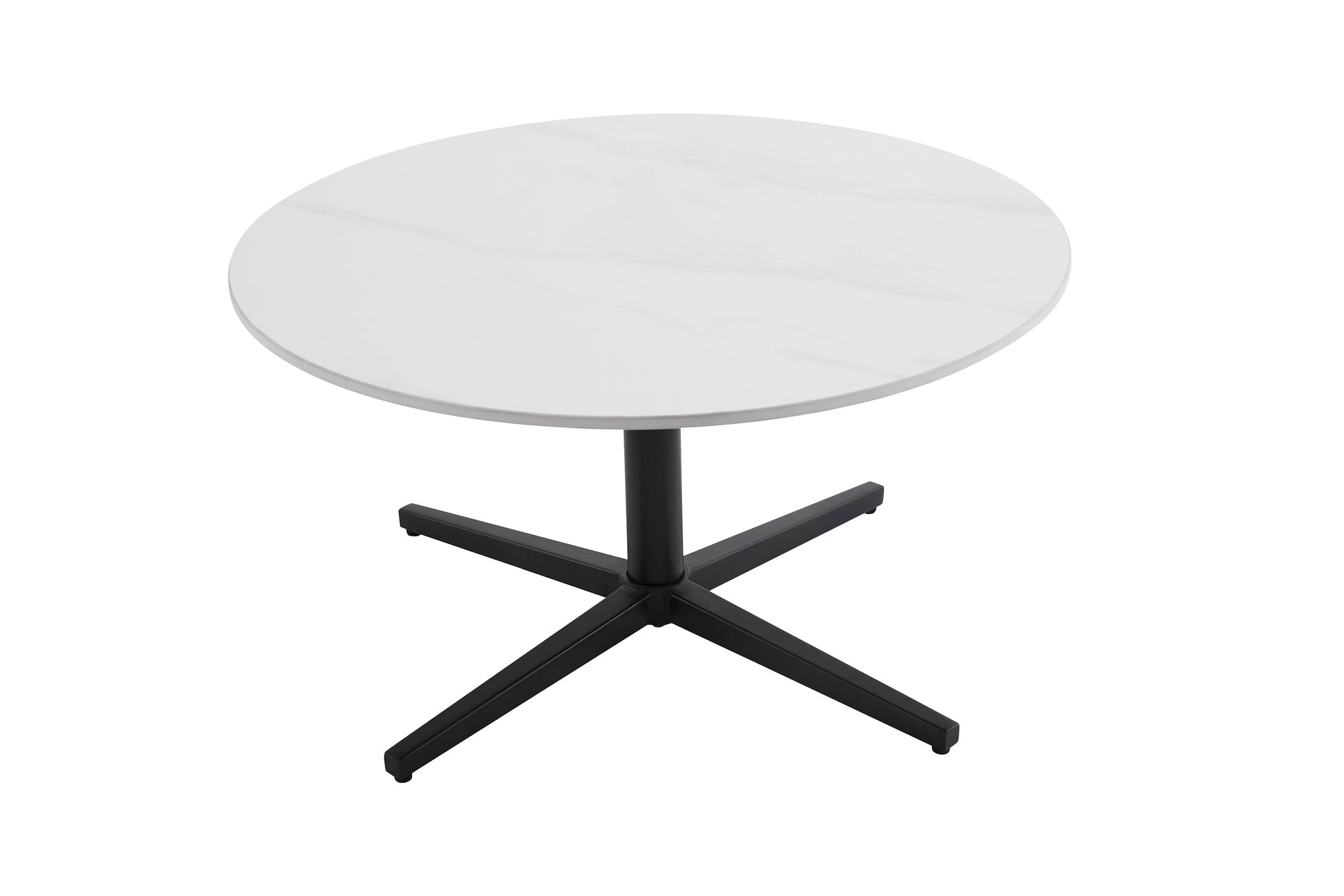 Couchtisch CUP / Tischplatte in weiß, Gestell in schwarz / Wohnzimmertisch, Sofatisch, Beistelltisch / Maße: B 70, H 36,5, T 70 cm