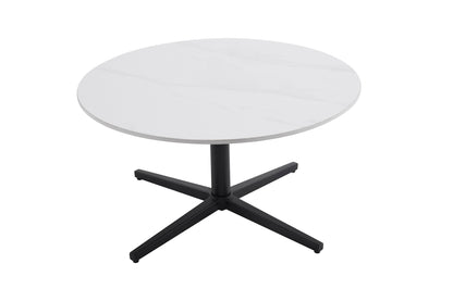 byLIVING Couchtisch CUP / Tischplatte in weiß, Gestell in schwarz / Wohnzimmertisch, Sofatisch, Beistelltisch / Maße: B 70, H 36,5, T 70 cm