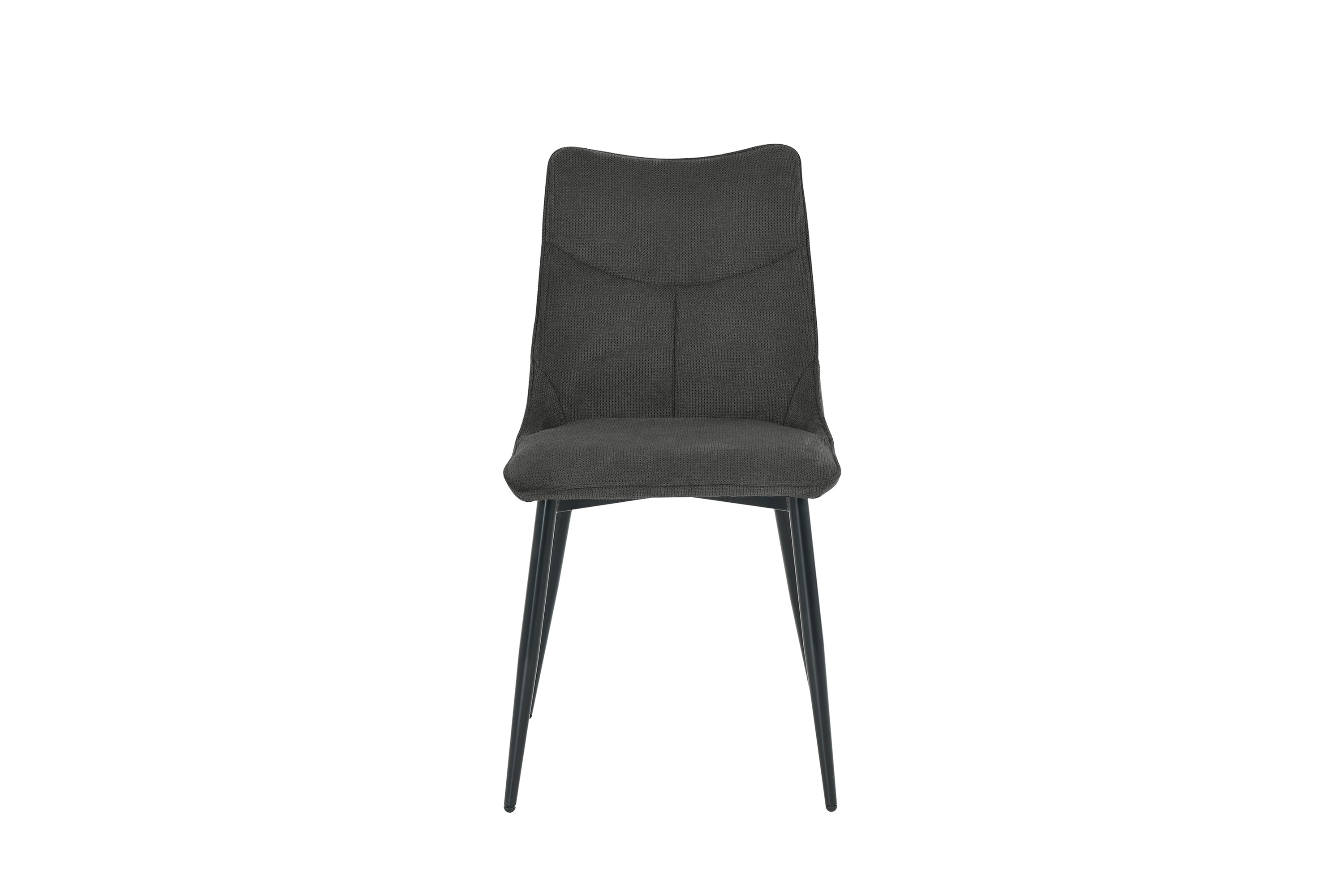 Esszimmerstuhl 2er Set CARLO / Webstoff taupe oder anthrazit / Gestell Metall schwarz / B 59, H 88, T 47 cm
