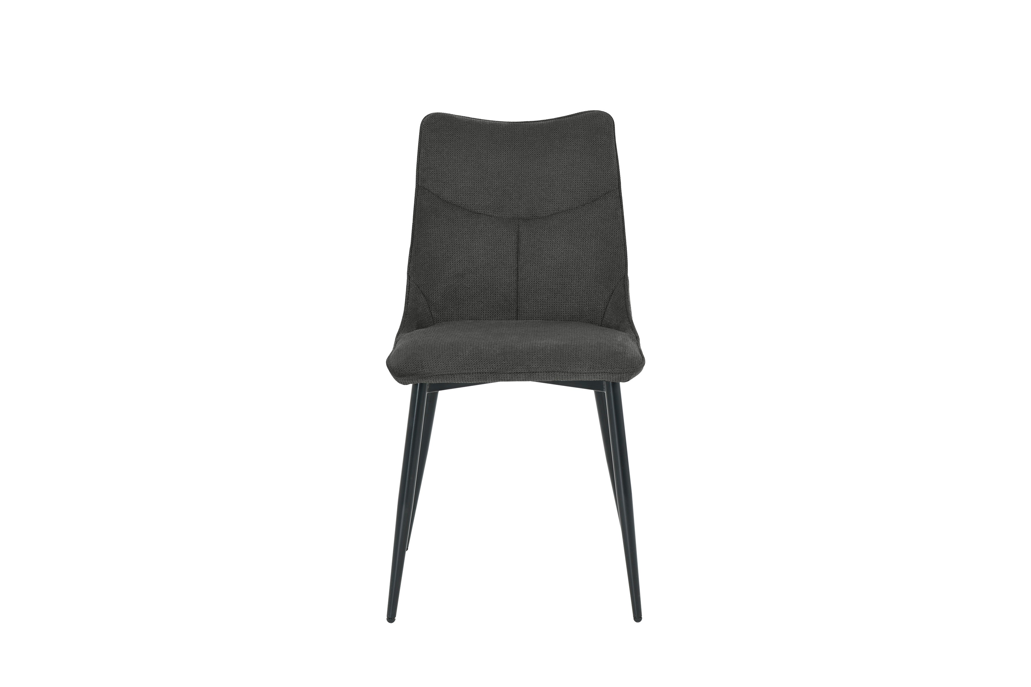 Esszimmerstuhl 2er Set CARLO / Webstoff taupe oder anthrazit / Gestell Metall schwarz / B 59, H 88, T 47 cm