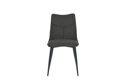 Esszimmerstuhl 2er Set CARLO / Webstoff taupe oder anthrazit / Gestell Metall schwarz / B 59, H 88, T 47 cm