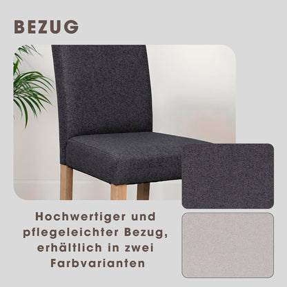byLIVING Esszimmerstuhl 2er Set ELIAS / Webstoff taupe oder dunkelgrau / Gestell Massivholz schwarz / B 47, H 99,5, T 60 cm