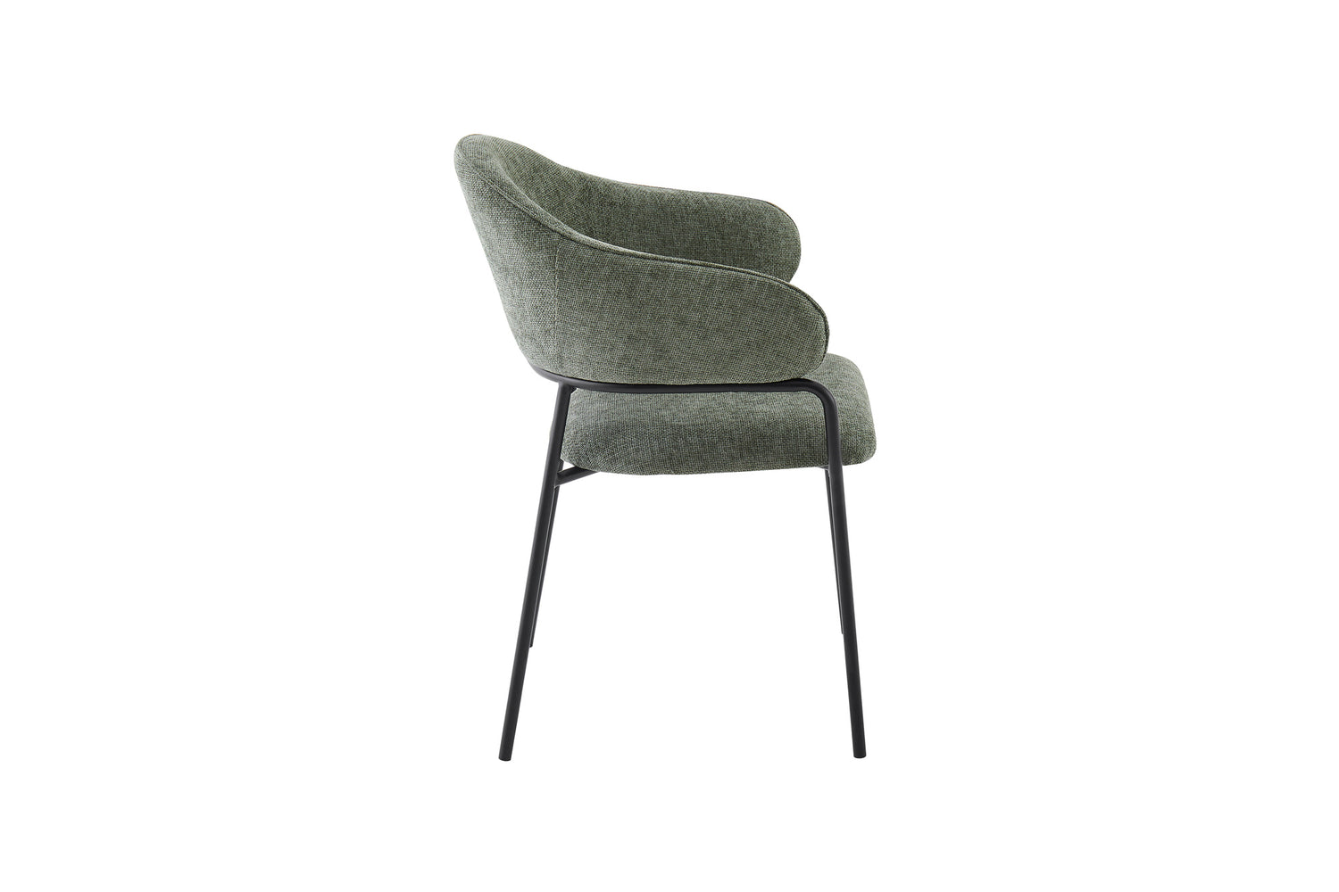 byLIVING Stuhl 2-er Set CURVE / Webstoffbezug in dunkelgrau, dunkelgrün oder taupe, Gestell in schwarz / Esszimmerstuhl / Küchenstuhl / Maße: B 60 x H 86 x T 58 cm