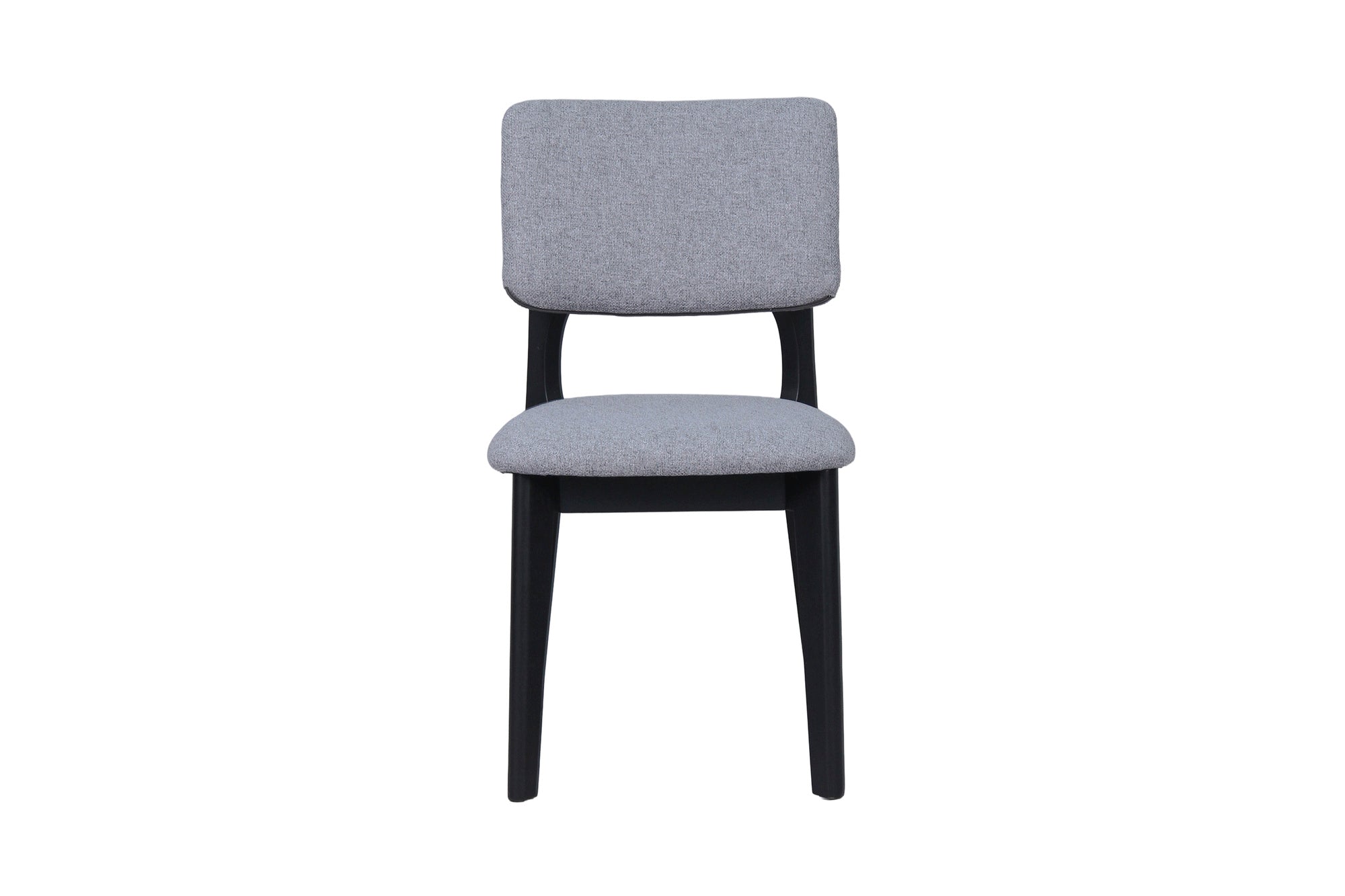 Esszimmerstuhl 2er Set ELSA / Webstoff beige oder grau / Gestell Massivholz schwarz / B 48, H 87, T 54 cm