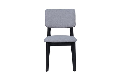 byLIVING Esszimmerstuhl 2er Set ELSA / Webstoff beige oder grau / Gestell Massivholz schwarz / B 48, H 87, T 54 cm