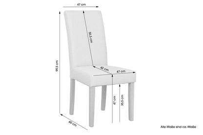 byLIVING Esszimmerstuhl 2er Set ELIAS / Webstoff taupe oder dunkelgrau / Gestell Massivholz schwarz / B 47, H 99,5, T 60 cm