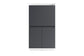 Sekretär HANNES / Sekretär matt weiß - anthrazit / Office-Schrank mit 1 Klappe und 2 Türen / Grifflos / B 80, H 141, T 40 cm