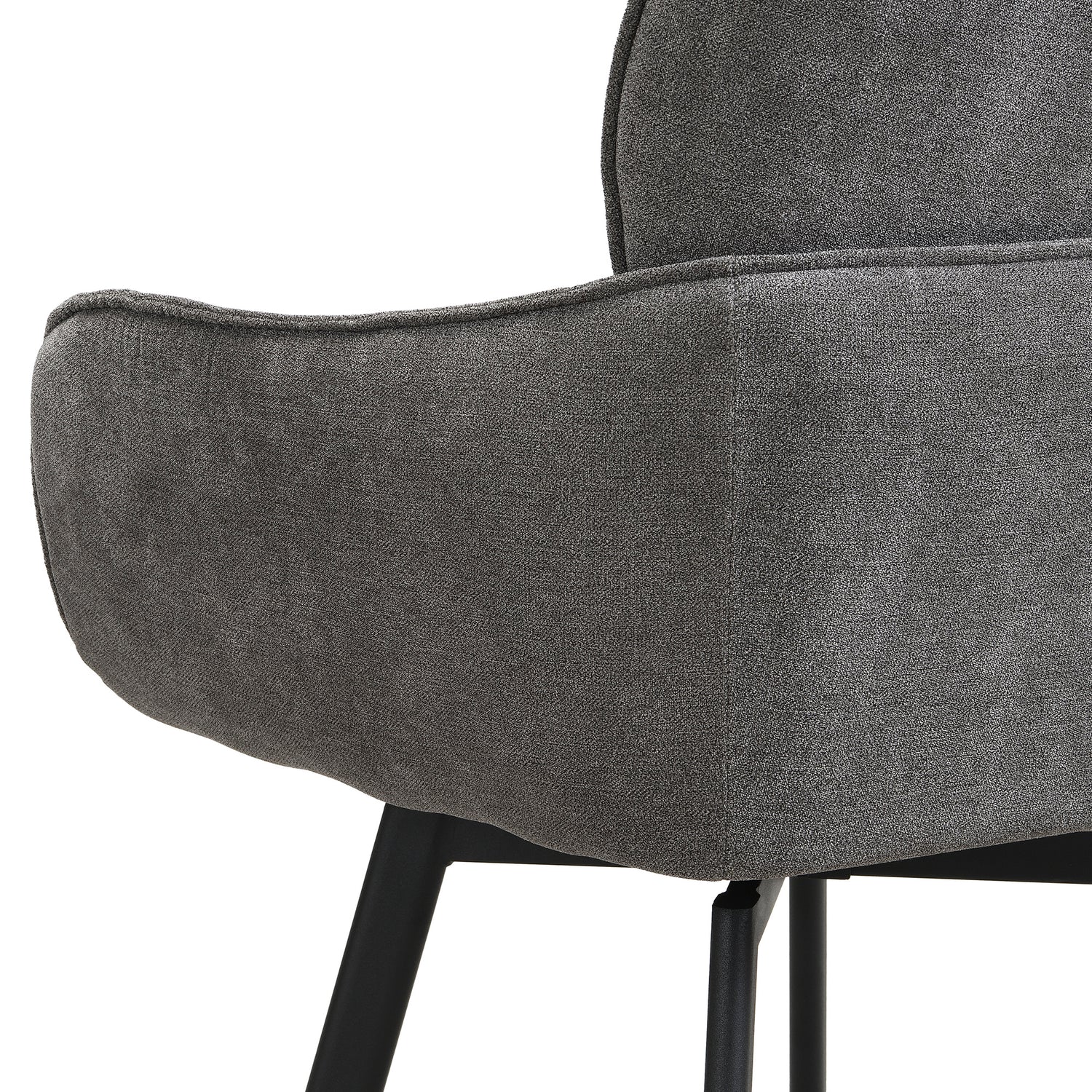 byLIVING Stuhl 2-er Set RICO / Webstoffbezug in dunkelgrau oder taupe, Gestell in schwarz / 360° drehbar / Esszimmerstuhl / Küchenstuhl / B 61 x H 90 x T 63 cm