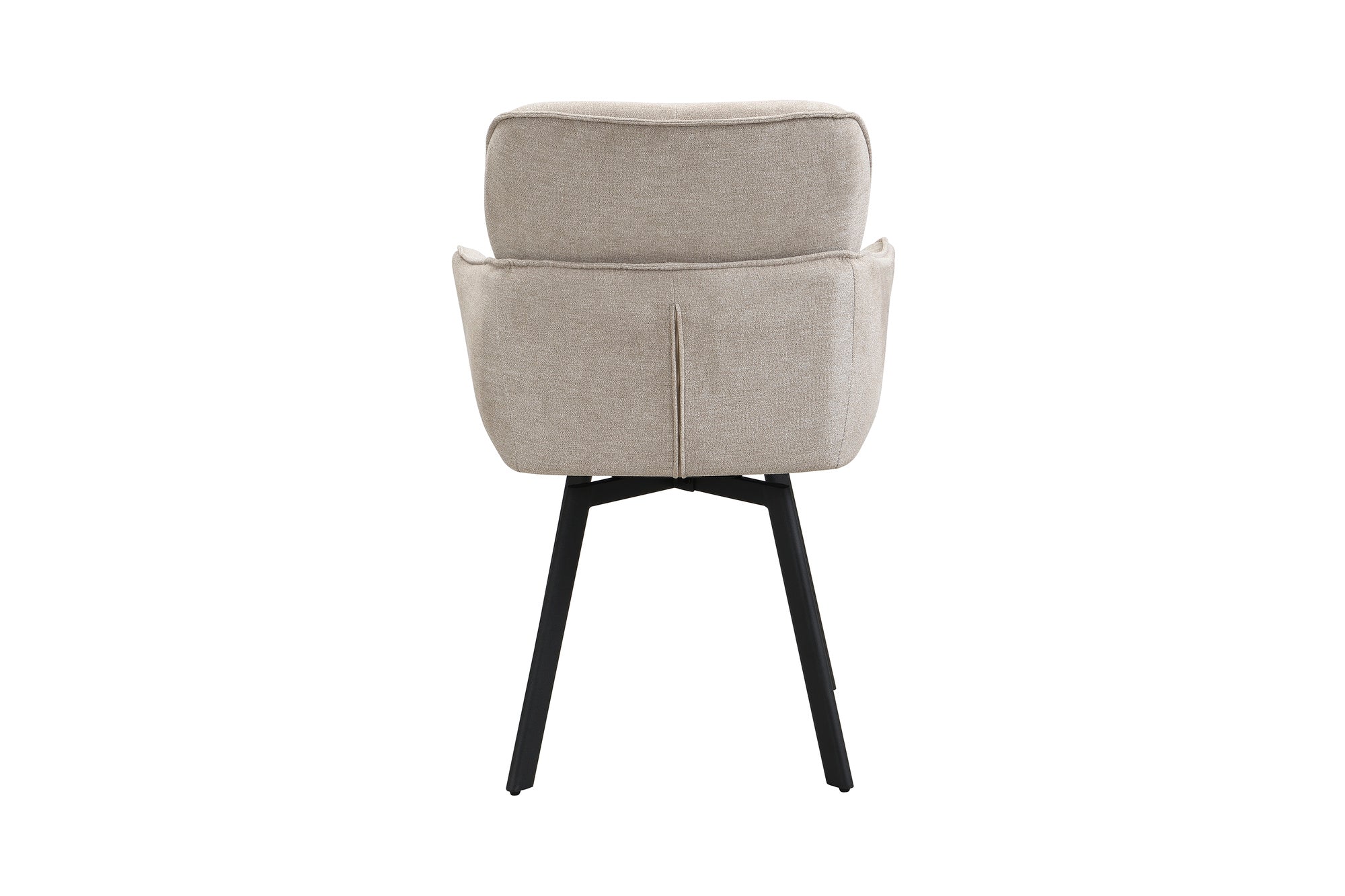 Stuhl 2-er Set RICO / Webstoffbezug in dunkelgrau oder taupe, Gestell in schwarz / 360° drehbar / Esszimmerstuhl / Küchenstuhl / B 61 x H 90 x T 63 cm