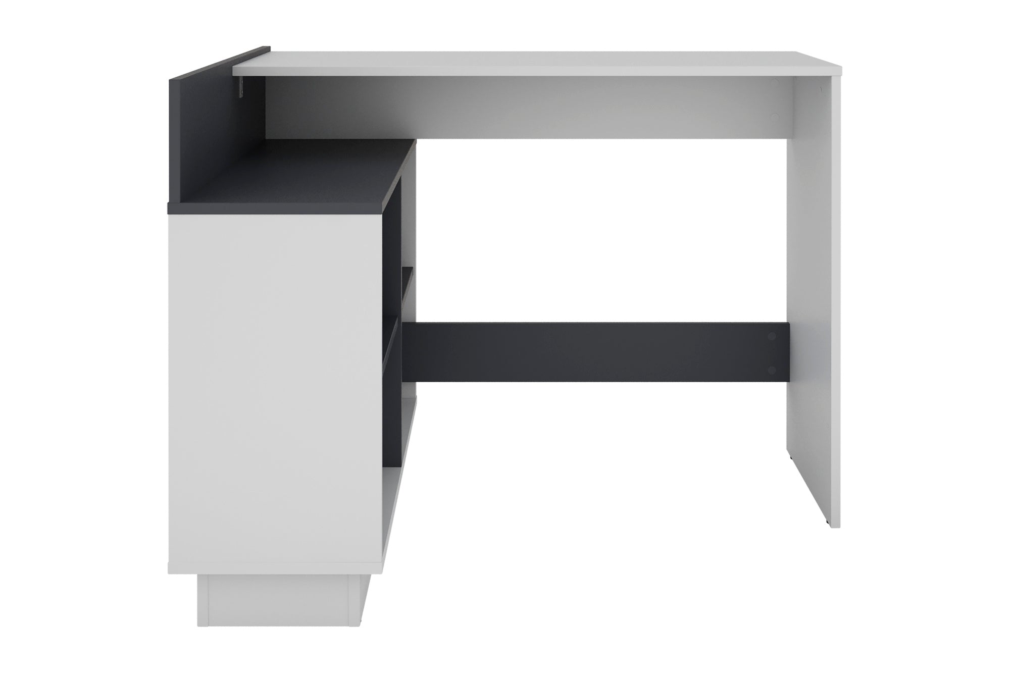 Schreibtisch BERNI / Gaming-Tisch in weiß oder Artisan Eiche (Eiche-Optik) mit graphit / Mit viel Stauraum und großer Tischplatte / Computer-Tisch / PC / Arbeits-Tisch / rechts-links montierbar / B 102, H 77,5, T 80 cm