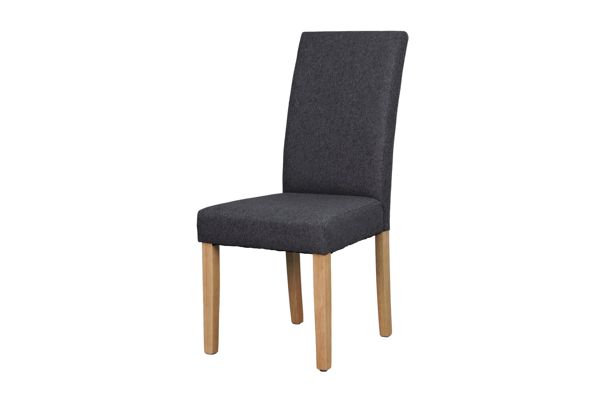 Esszimmerstuhl 2er Set ELIAS / Webstoff taupe oder dunkelgrau / Gestell Massivholz Rubberwood natur / B 47, H 99,5, T 60 cm