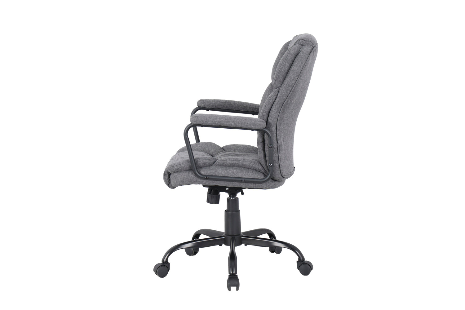 byLIVING Chefsessel STING/ Gaming-Chair/ Metall schwarz pulverbeschichtet/ Webstoff grau/ Armlehnen gepolstert/ Wippmechanik/ Sicherheitsdoppelrollen / B 57, H 99-109, T 67 cm