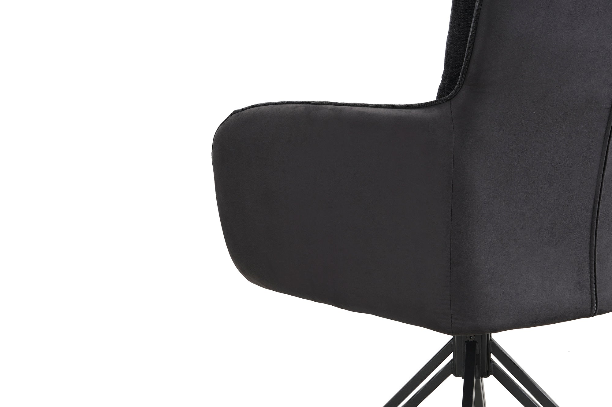 Stuhl 2-er Set TINO / Bezug Webstoff-Mikrofaser in schwarz oder hellgrau, Gestell in schwarz / 360° drehbar / Esszimmerstuhl / Küchenstuhl / B 62 x H 94 x T 70 cm